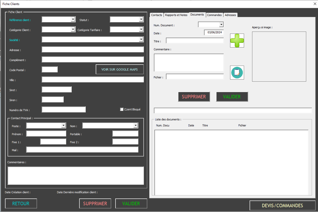 XL-CRM : relation clients et saisie de commandes