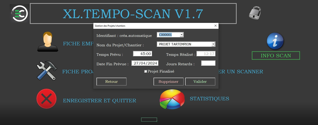 NOUVEAUTE : Excel - Suivi Temps de Projets par Scan de Code-barres