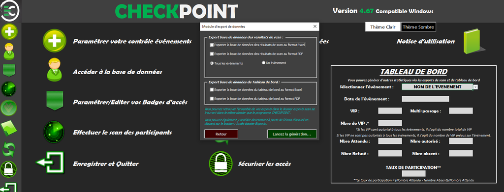 Contrôle de Présences ou d'Accès paramétrable - CheckPoint