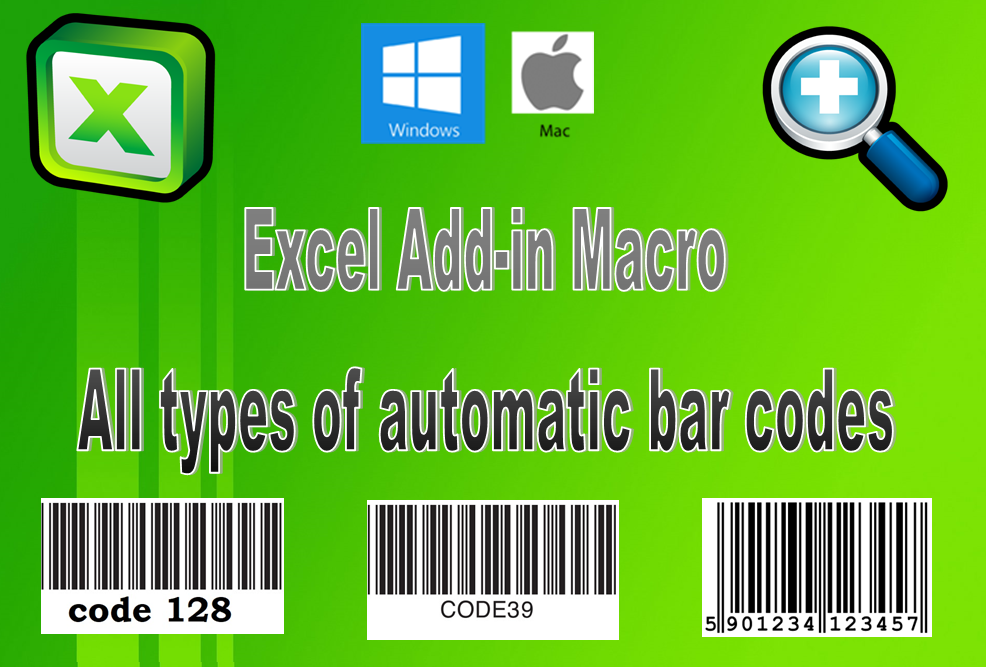 Excel Complementary Macro All Types of barcodes Automatic