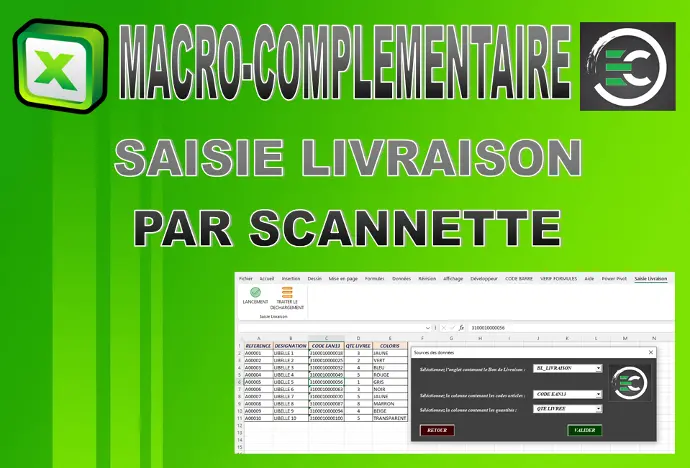 Macro-Complémentaire Saisie Livraison par Scannette